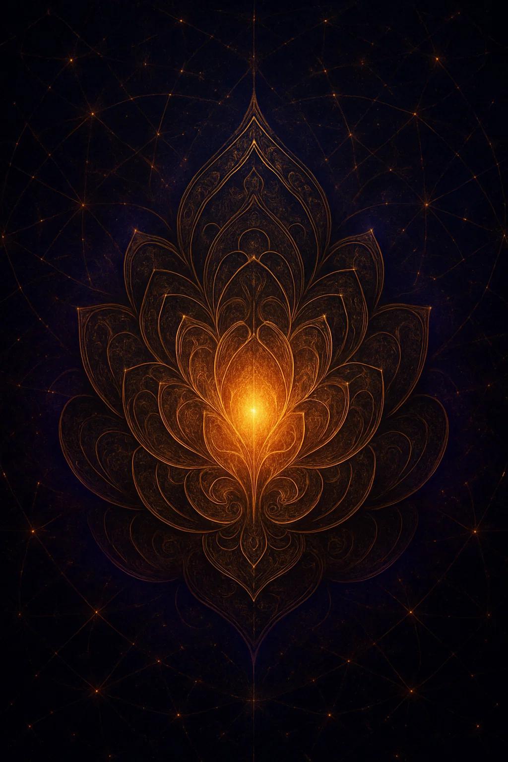 Golden fractal resonance symbol